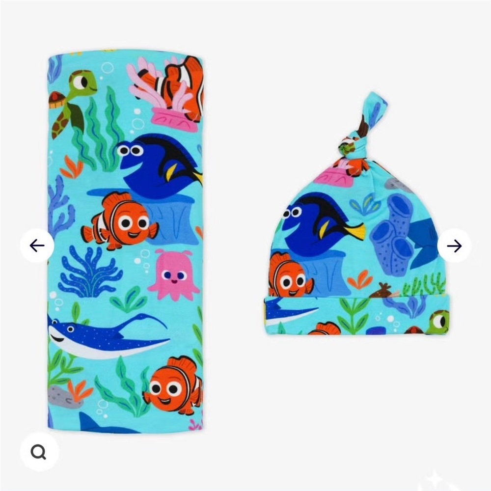 Little Sleepies Nemo’s Reef Swaddle & Hat New in Box